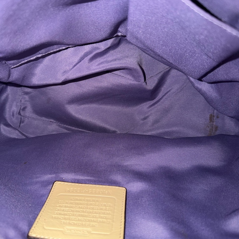 Coach Beige Leather Hobo Bag#F13094 - Picture 11 of 13